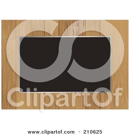 Royalty-Free (RF) Clipart Illustration of a Wooden Border Frame Around Blank Space by michaeltravers