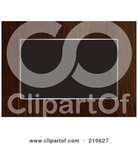 Royalty-Free (RF) Clipart Illustration of a Dark Wooden Border Frame Around Blank Space by michaeltravers