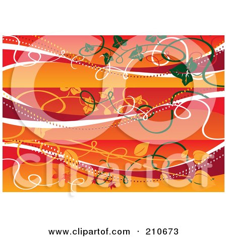 Royalty-Free (RF) Clipart Illustration of a Digital Collage Of Three Fall Vine Banners by MilsiArt