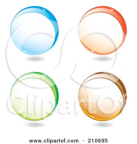 Royalty-Free (RF) Clipart Illustration of a Digital Collage Of Blue, Orange, Green And Brown Spheres With Shadows by MilsiArt