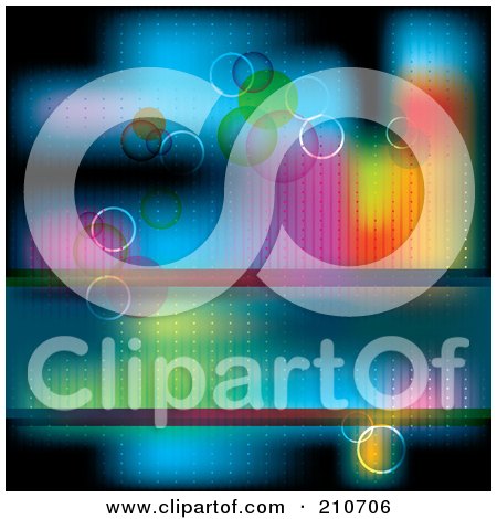 Royalty-Free (RF) Clipart Illustration of a Blurry Colorful Background With Bubbles by MilsiArt