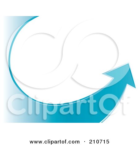 Royalty-Free (RF) Clipart Illustration of a Pointing Blue Arrow Curving Around The Left Edge by MilsiArt