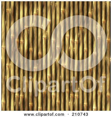Royalty-Free (RF) Clipart Illustration of a Seamless Bamboo Stick Wall Background by Arena Creative