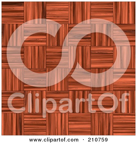 Royalty-Free (RF) Clipart Illustration of a Parquet Weaved Patterned Wood Background by Arena Creative