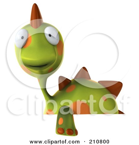 Royalty-Free (RF) Clipart Illustration of a 3d Spotted Dino Character