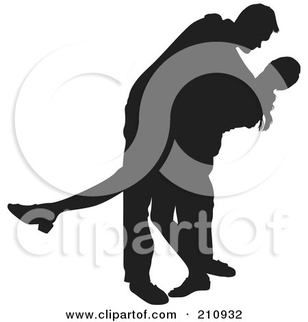 Royalty-Free (RF) Clipart Illustration of a Black Dancer Couple Silhouette - Version 2 by dero