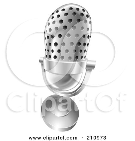 Royalty-Free (RF) Clipart Illustration of a 3d Angled Desk Microphone by AtStockIllustration