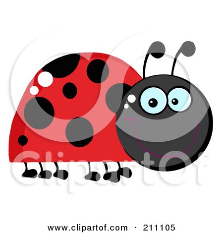 Royalty-Free (RF) Clipart Illustration of a Smiling Happy Red Ladybug by Hit Toon