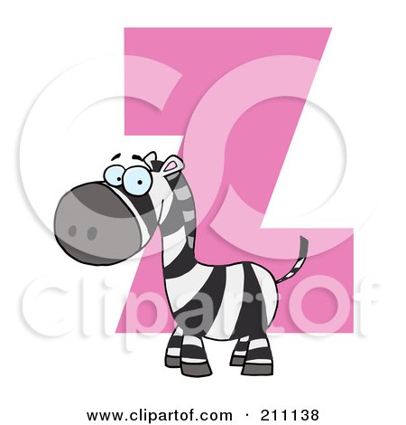 Royalty-Free (RF) Clipart Illustration of a Letter Z With A Zebra by Hit Toon