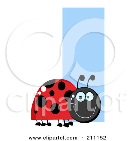Royalty-Free (RF) Clipart Illustration of a Letter I With An Insect by Hit Toon