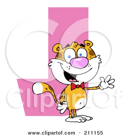 Royalty-Free (RF) Clipart Illustration of a Letter J With A Jaguar by Hit Toon