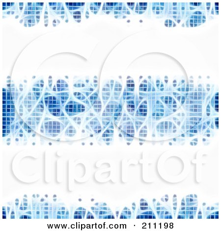Royalty-Free (RF) Clipart Illustration of an Abstract Blue Electric Background Of Bright White Rows by elaineitalia