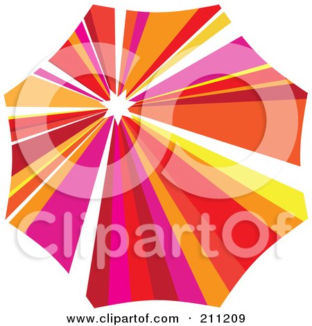 Royalty-Free (RF) Clipart Illustration of a Logo Design Of A Colorful Parasol by Eugene