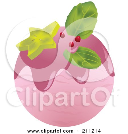 Royalty-Free (RF) Clipart Illustration of a Logo Design Of A Scoop Of Strawberry Ice Cream by Eugene