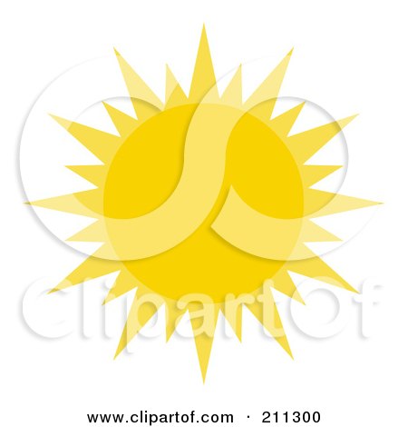 Royalty-Free (RF) Clipart Illustration of a Yellow Sun Shining by Hit Toon