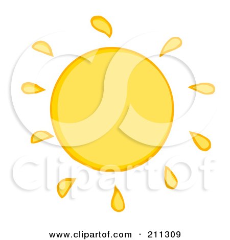 Royalty-Free (RF) Clipart Illustration of a Yellow Sun Cartoon by Hit Toon