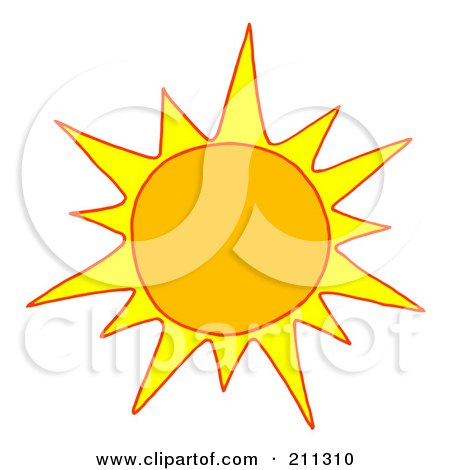 Royalty-Free (RF) Clipart Illustration of a Summer Sun by Hit Toon