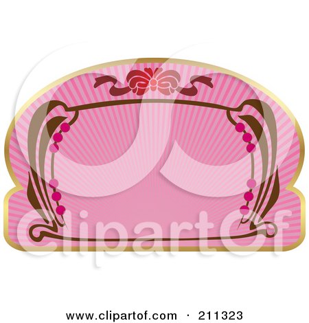 Royalty-Free (RF) Clipart Illustration of a Floral Pink Label by Eugene