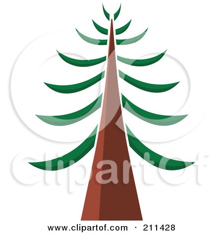 Royalty-Free (RF) Clipart Illustration of a Tall Redwood Tree by yayayoyo