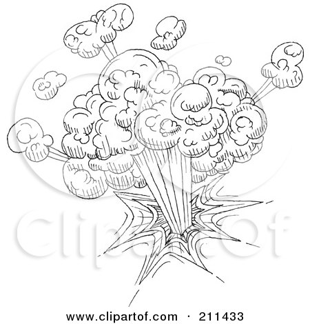 Royalty-Free (RF) Clipart Illustration of a Black And White Explosion Doodle Sketch by yayayoyo