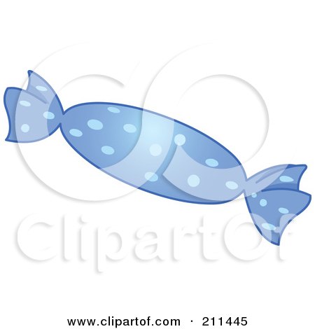 Royalty-Free (RF) Clipart Illustration of a Piece Of Hard Candy In A Blue Wrapper by yayayoyo