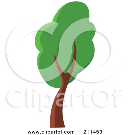 Royalty-Free (RF) Clipart Illustration of a Green Lush Tree by yayayoyo