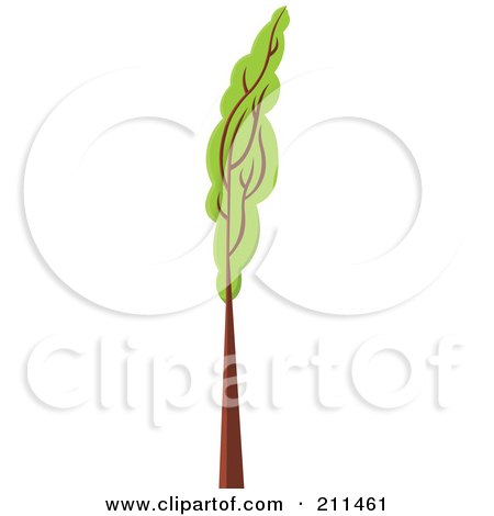 Royalty-Free (RF) Clipart Illustration of a Green Columnar Tree by yayayoyo