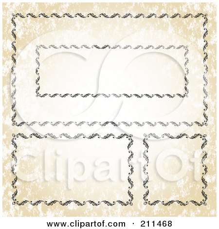 Royalty-Free (RF) Clipart Illustration of a Digital Collage Of Ornate Frame Borders - 4 by BestVector