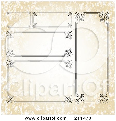 Royalty-Free (RF) Clipart Illustration of a Digital Collage Of Ornate Frame Borders - 6 by BestVector