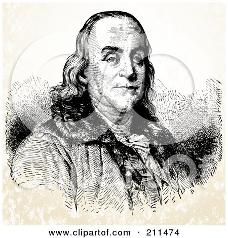 Royalty-Free (RF) Clipart Illustration of a Portrait Of Benjamin Franklin by BestVector