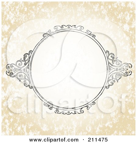 Royalty-Free (RF) Clipart Illustration of an Ornate Circular Frame by BestVector