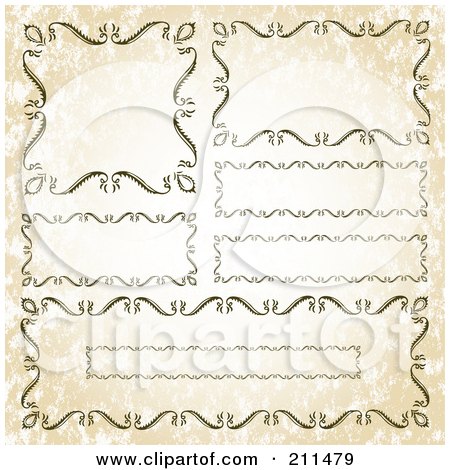 Royalty-Free (RF) Clipart Illustration of a Digital Collage Of Ornate Frame Borders - 3 by BestVector