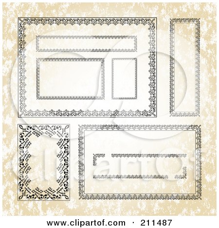 Royalty-Free (RF) Clipart Illustration of a Digital Collage Of Ornate Frame Borders - 1 by BestVector