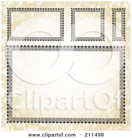 Royalty-Free (RF) Clipart Illustration of a Digital Collage Of Ornate Frame Borders - 2 by BestVector