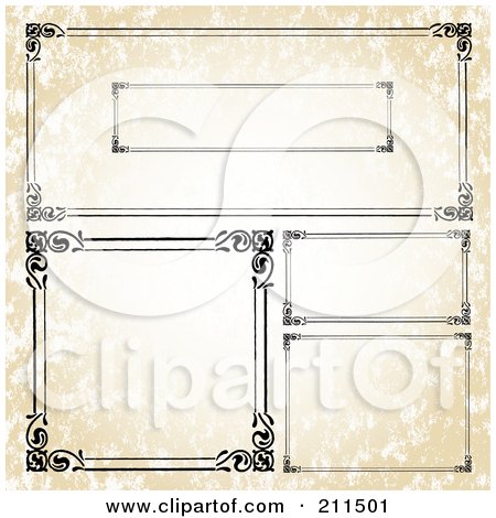 Royalty-Free (RF) Clipart Illustration of a Digital Collage Of Ornate Frame Borders - 7 by BestVector