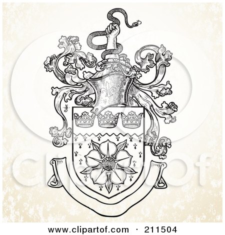 Royalty-Free (RF) Clipart Illustration of a Knight Helmet Crest Design by BestVector