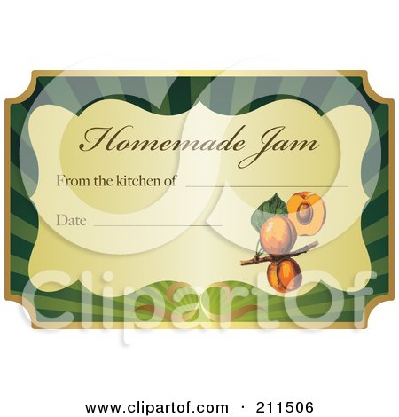 Royalty-Free (RF) Clipart Illustration of a Golden And Green Homemade Jam Label With Text And Date Space - 6 by Eugene