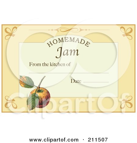 Royalty-Free (RF) Clipart Illustration of a Homemade Jam Label With Date And Text Space - 3 by Eugene