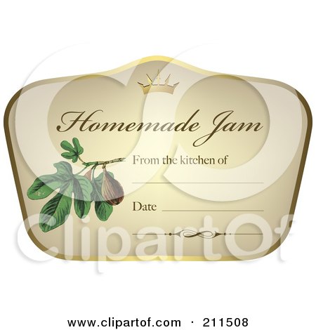 Royalty-Free (RF) Clipart Illustration of a Crown And Fruit On A Homemade Jam Label With Text Space - 6 by Eugene