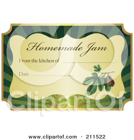 Royalty-Free (RF) Clipart Illustration of a Golden And Green Homemade Jam Label With Text And Date Space - 7 by Eugene