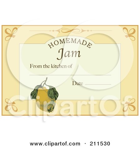 Royalty-Free (RF) Clipart Illustration of a Homemade Jam Label With Date And Text Space - 1 by Eugene
