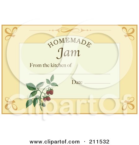 Royalty-Free (RF) Clipart Illustration of a Homemade Jam Label With Date And Text Space - 8 by Eugene