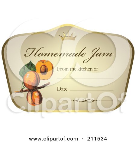 Royalty-Free (RF) Clipart Illustration of a Crown And Fruit On A Homemade Jam Label With Text Space - 5 by Eugene