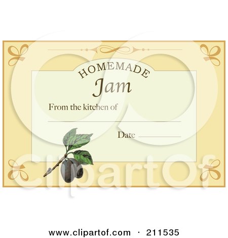 Royalty-Free (RF) Clipart Illustration of a Homemade Jam Label With Date And Text Space - 4 by Eugene