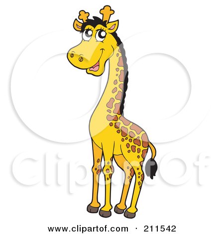 Royalty-Free (RF) Clipart Illustration of a Cute Tall Giraffe by visekart