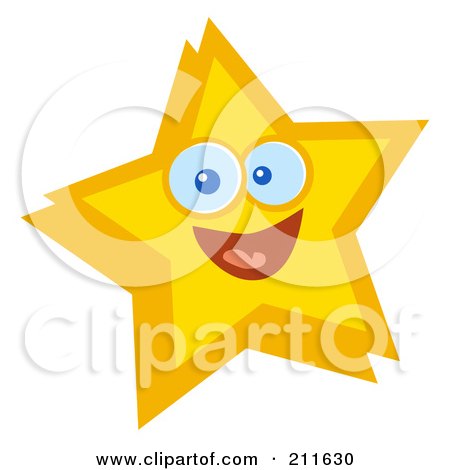 Royalty-Free (RF) Clipart Illustration of an Energetic Yellow Star Face by Hit Toon
