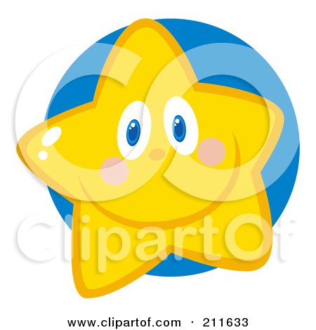 Royalty-Free (RF) Clipart Illustration of a Friendly Star Face by Hit Toon