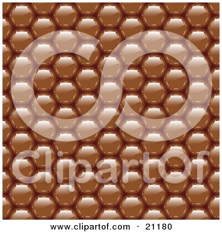 Clipart Illustration of a Background Of Shiny Brown Chocolate Dots by elaineitalia