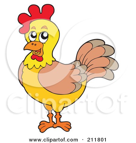 Royalty-Free (RF) Clipart Illustration of a Yellow Rooster by visekart
