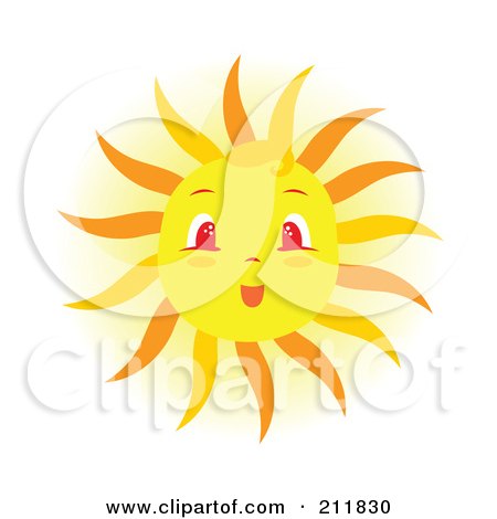 Royalty-Free (RF) Clipart Illustration of a Surprised Sun Face by Cherie Reve